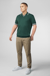 OPEN NECK POLO - GREEN