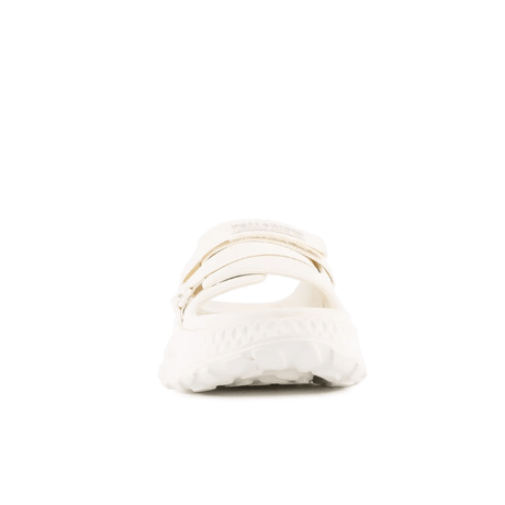 Palladium Offbound Slide in Cream - top view showing cushioned footbed and adjustable strap detail