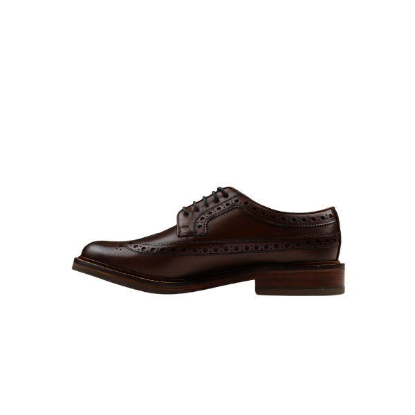 Chapman &amp; Moore Brogue Longwing in Chocolate leather – opposite side view showing full brogue detailing and leather construction