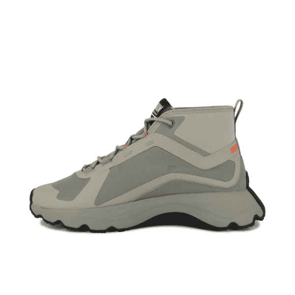 Palladium Thunder Mid sneaker in Vetiver - opposite side view showing ripstop nylon upper on white background
