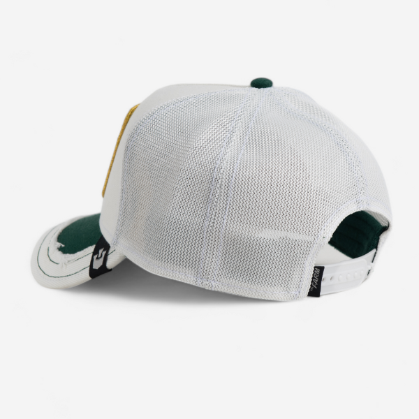 SILKY COW DISTRESSED TRUCKER -WHITE / GREEN