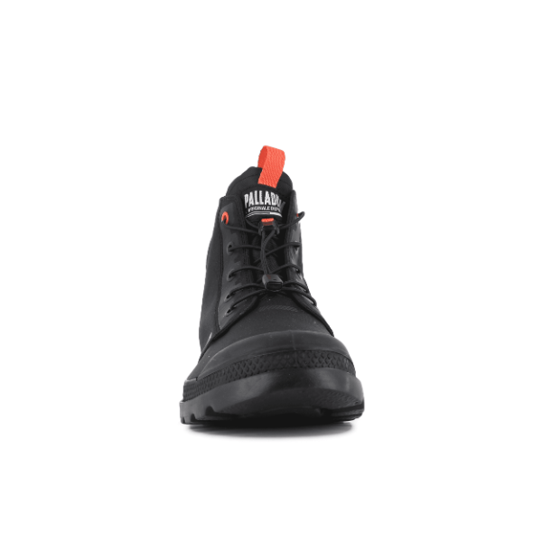 Palladium PAMPA Lite Journey Boot Black – top view showing toggle closure and Palladium tongue badge
