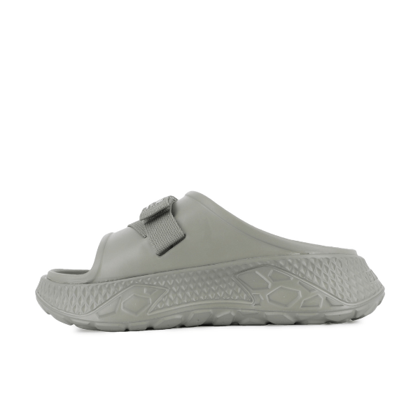 Palladium Offbound Slide in Vetiver – angled view showcasing textured upper and velcro adjustable strap