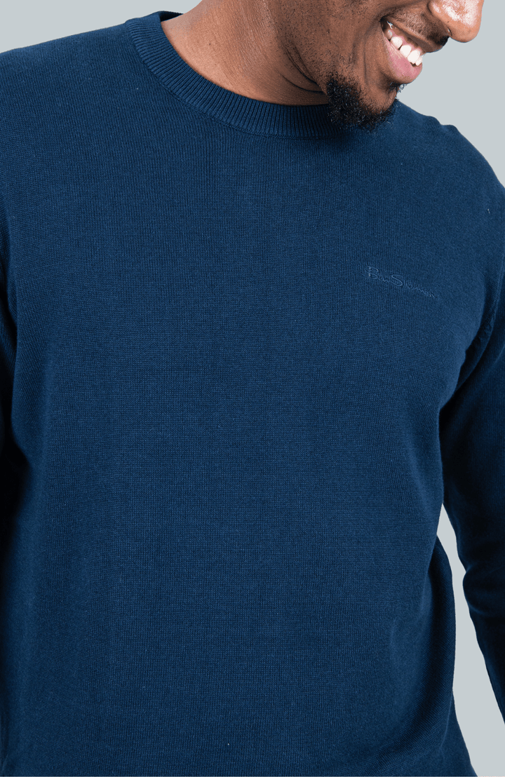 Crew Neck Knit - Navy - view 3