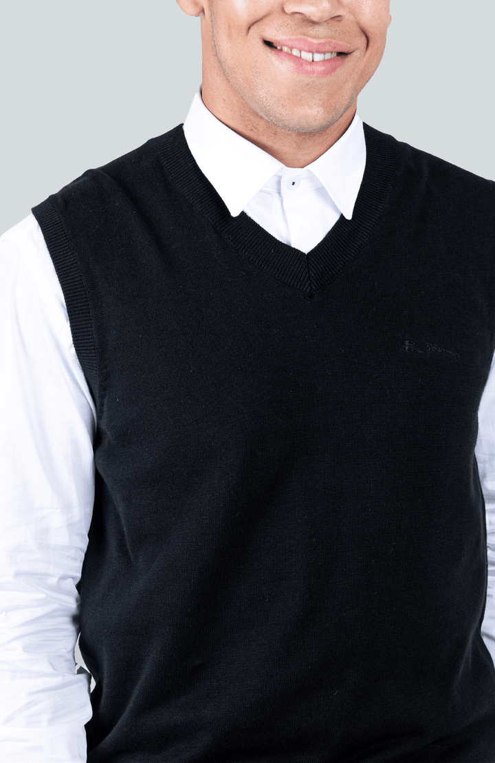 Sleeveless Knit Pullover - Black - view 3