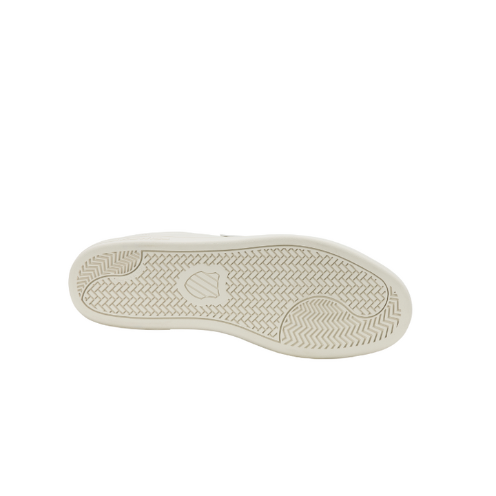 K-Swiss Court Shield II sneaker in Snow White - outsole view showing durable rubber sole with herringbone tread pattern