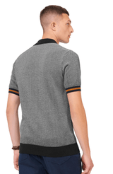 ALL OVER TEXTURED POLO - DARK NAVY
