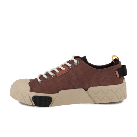 Palladium Ace City Shell in Racoon - rear quarter view highlighting heel tab, ankle strap detail and diamond lug outsole