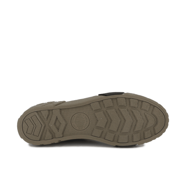 Ace City Shell Chukka Olive Night boot sole – underside view showing uniquely designed olive rubber outsole with multi-texture pattern