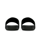 K-Swiss x McLaren Black Slide Sandals - Back Heel View Pair Showing Cushioned Footbed | K98717-BLK