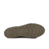 Palladium Ace City Shell in Olive Night Green - bottom view showing unique rubber outsole with mixed grip textures