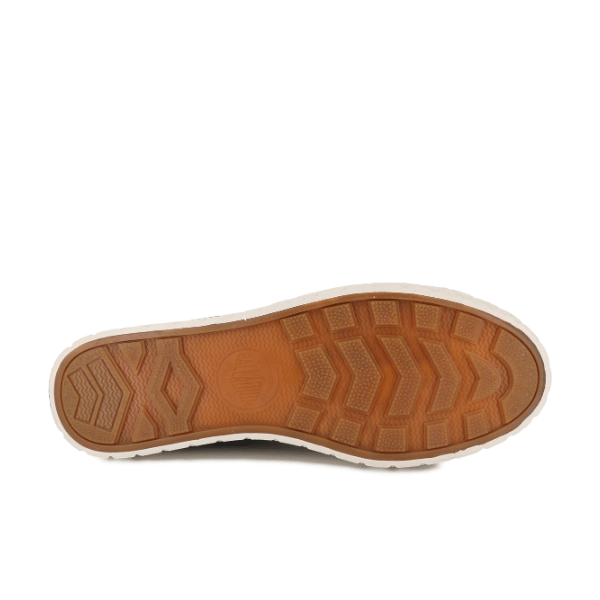 Palladium Palla Ace Washed CVS Olive Night sneaker - bottom sole view showing the iconic diamond-pattern grip outsole for traction and durability