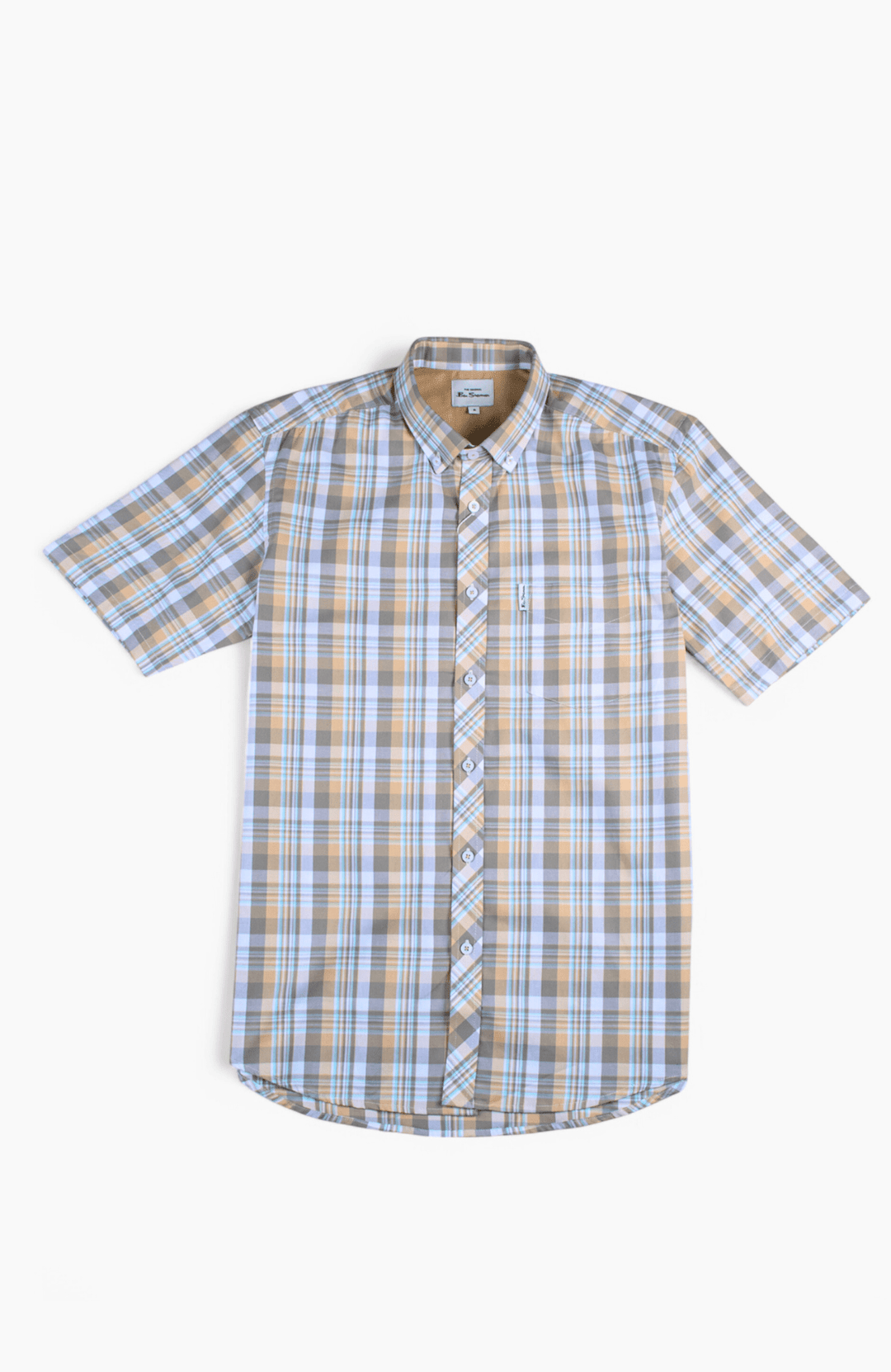 Check Short Sleeve Shirt - Beige - view 5