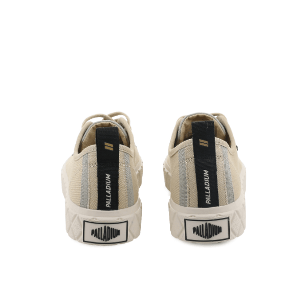 Palladium Palla Ace HTG Supply Mojave Desert - rear pair view showing back pull tab, Palladium heel branding and military canvas upper detail