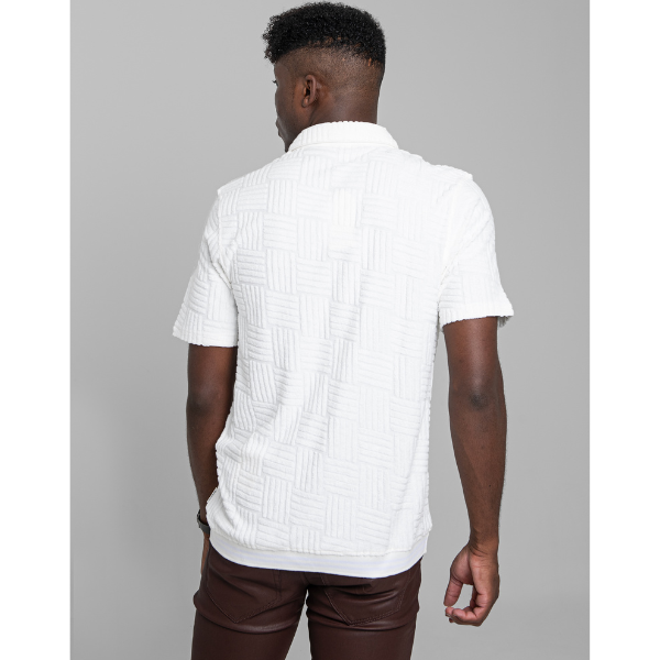 Terry Textured Polo - Off White