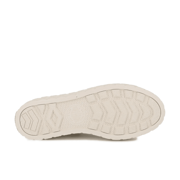 Palladium Palla Ace HTG Supply White Cap Grey - sole underside view showing rubber outsole grip pattern for everyday comfort and durability