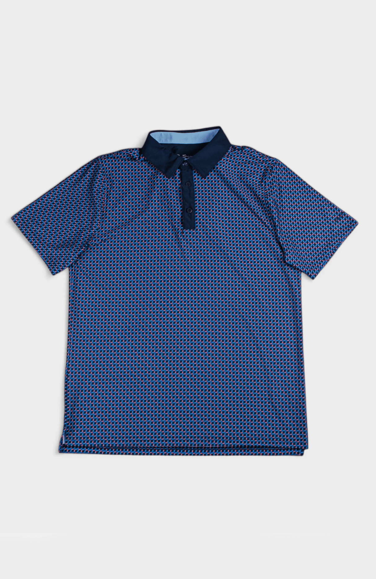Retro Geo Polo SS Sports Fit - Coral