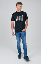 Surf and Guitar Tee - Black