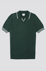 OPEN NECK POLO - GREEN