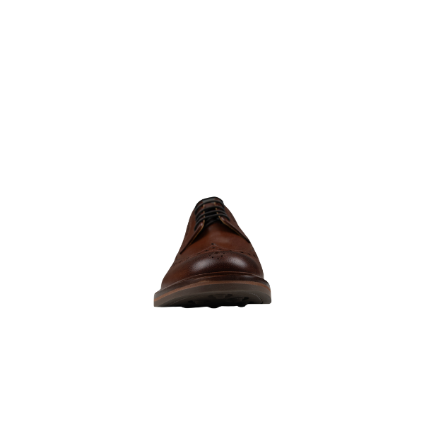 Chapman &amp; Moore Brogue Longwing in Woodberry leather – sole view revealing durable rubber cleated tread pattern