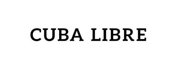 The text 'CUBA LIBRE' is printed in black serif capital letters centered on a plain white background.