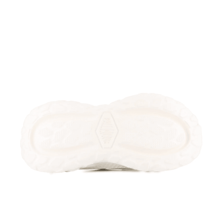 Palladium Offbound Slide in Cream - bottom view showing diamond lug outsole for superior grip