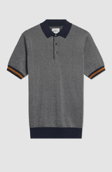 ALL OVER TEXTURED POLO - DARK NAVY