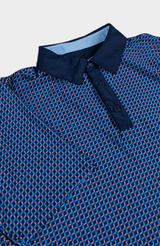 Retro Geo Polo SS Sports Fit - Coral