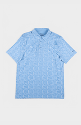 Watercolor Geo Polo SS Sports fit - Light Blue