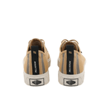 Palladium Palla Ace HTG Supply Woodlin sneaker pair – rear view showing Palladium branding on back tab, tan canvas upper and white rubber outsole