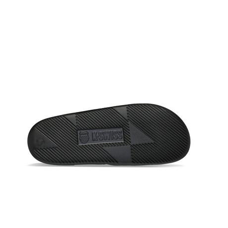 K-Swiss x McLaren Black Slide Sandal - Rubber Outsole Bottom View | K98717-BLK