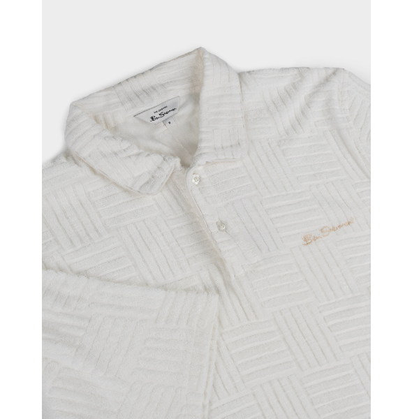 Terry Textured Polo - Off White