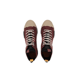 Palladium Ace City Shell Chukka Racoon sneaker pair – overhead view showing brown micro ripstop upper, beige toe cap, white laces and yellow tongue