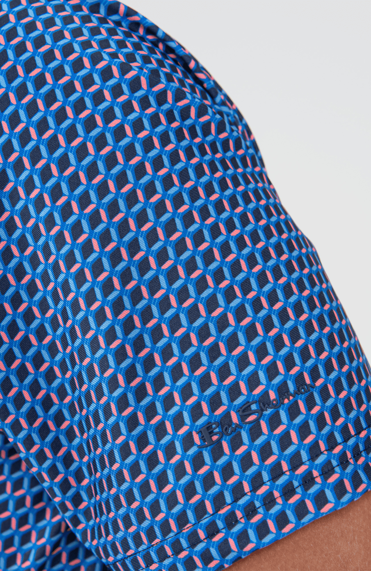 Retro Geo Polo SS Sports Fit - Coral