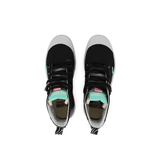 Pampa Hi Urban Layer Black high-top boots – top-down view showing zebra-print inner lining and teal pull tab
