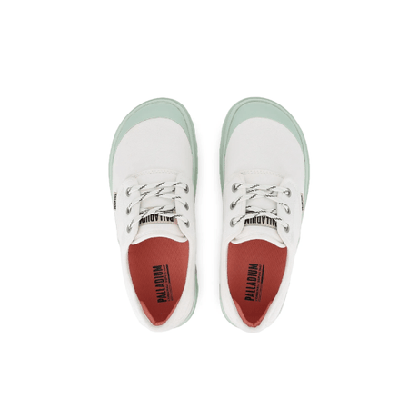 Palladium Dunelite Ox Comfort sneakers in Star White - top-down view of pair showing Palladium insole branding