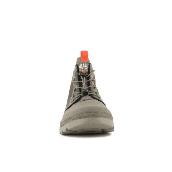 Palladium PAMPA Lite Journey Boot Olive Night – top view showing toggle pull and Palladium branding