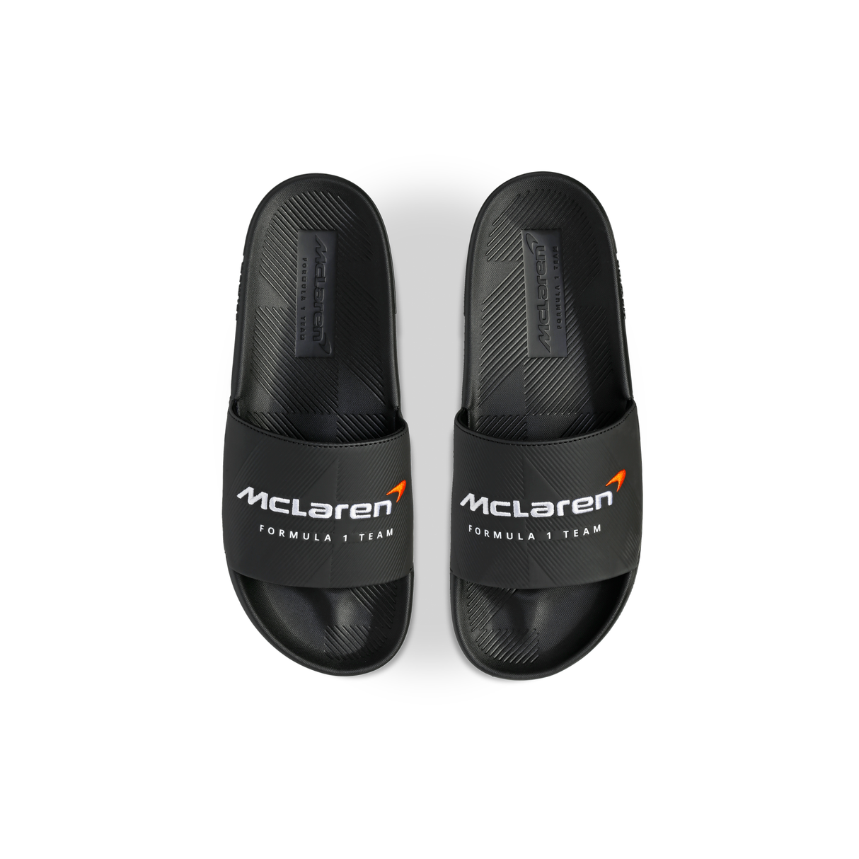 K-Swiss x McLaren Formula 1 Team Black Slide Sandals - Top-Down View