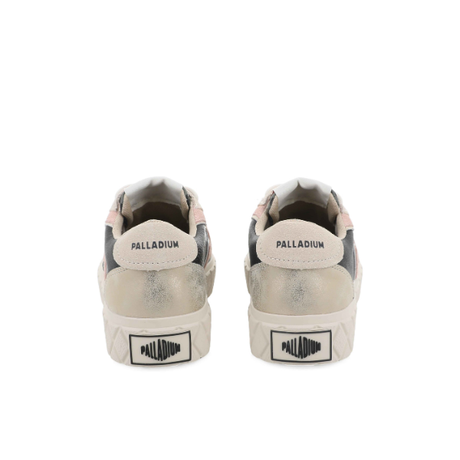 Palladium Ace Lo Mix Leather sneakers in Black / Whit Cap Grey - top-down view of pair showing branded insole
