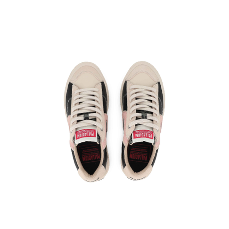 Palladium Ace Lo Mix Leather sneakers in Black / Whit Cap Grey - top-down view of pair showing branded insole