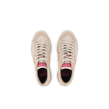 Palladium Ace Lo Mix Leather sneakers in White Cape Grey - top-down view of pair showing branded insole
