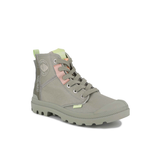 Palladium Pampa Hi Urban Layer boot in Abbey Stone - back view on white background