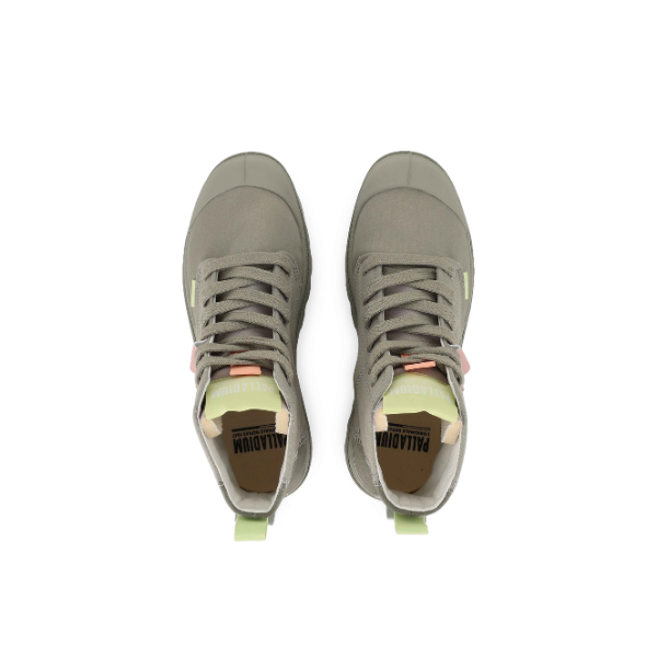 Palladium Pampa Hi Urban Layer boots in Abbey Stone - top-down view of pair
