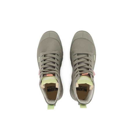 Palladium Pampa Hi Urban Layer boots in Abbey Stone - top-down view of pair
