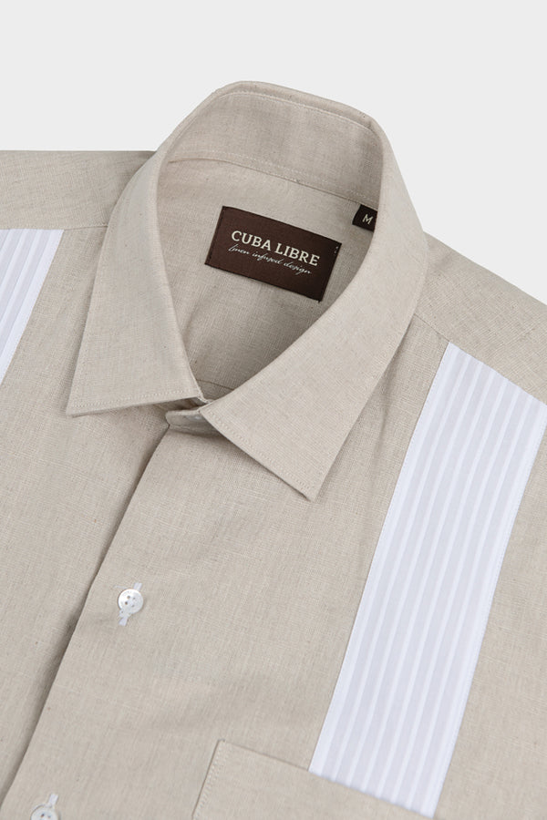 Cuba Libre Adlofo Short Sleeve Linen Shirt - Natural White