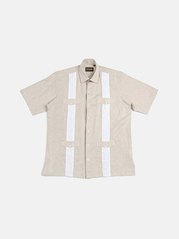 Cuba Libre Adlofo Short Sleeve Linen Shirt - Natural White