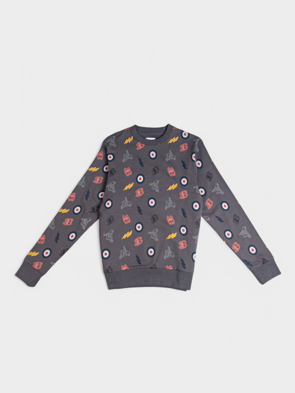 All over print crew sweater - Charcoal