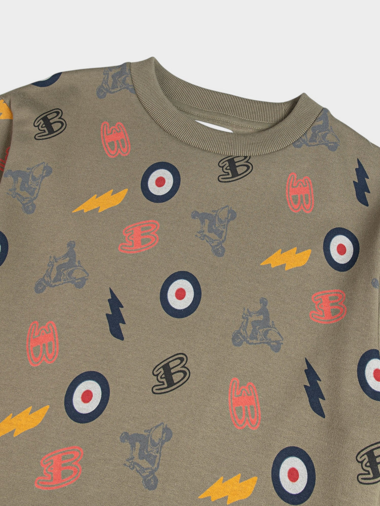 All over print crew sweater - Olive