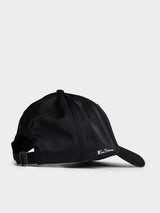 Ben Sherman B Bling Cap in Black - back view with embroidered script logo and metal buckle on adjustable strap