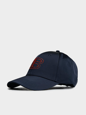 Ben Sherman B Bling Cap in Navy - rhinestone logo baseball cap with adjustable back strap and embroidered detail